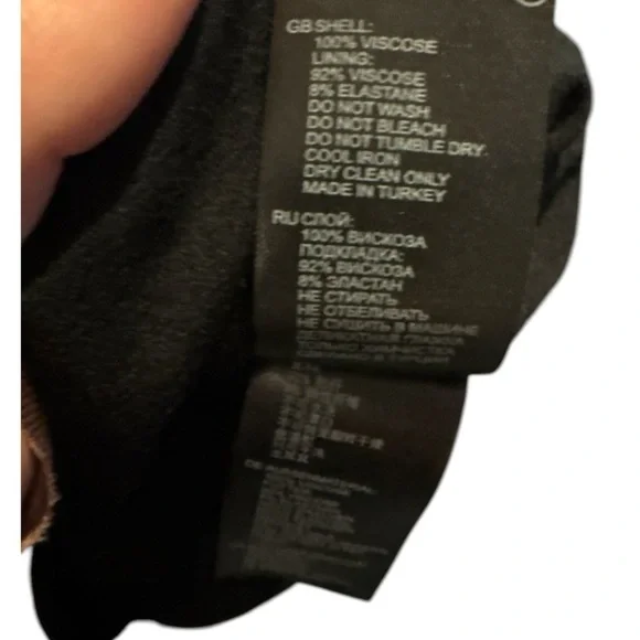 REISS Freya Black Twist Front Bodycon Midi Dress Sz 6 Minimalist Evening Chic - Picture 9 of 9